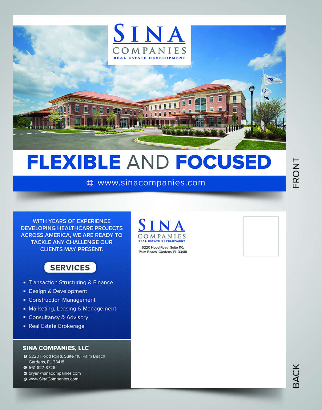 Diseño de Postal por SAI DESIGNS para Sina Companies LLC | Diseño #17090956
