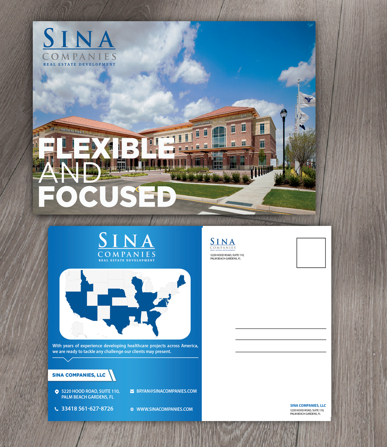 Postcard Design by Schöpfer for Sina Companies LLC | Design #17028106