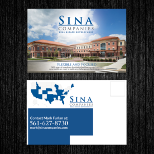 Postcard Design by TuktukiShree for Sina Companies LLC | Design: #17018263