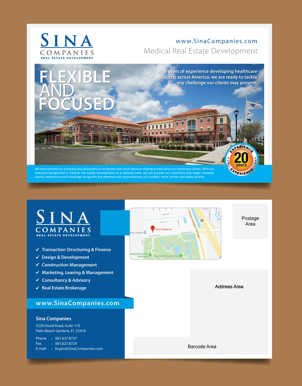 Postcard Design by meet007 for Sina Companies LLC | Design #17033418