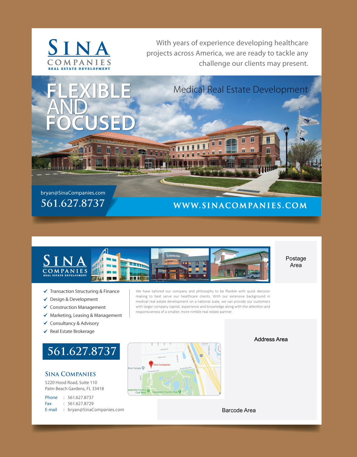 Postcard Design by meet007 for Sina Companies LLC | Design #17052360