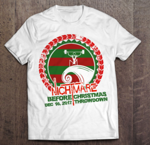 Nightmare Before Christmas Throwdown | T-shirt Design by creative gravity