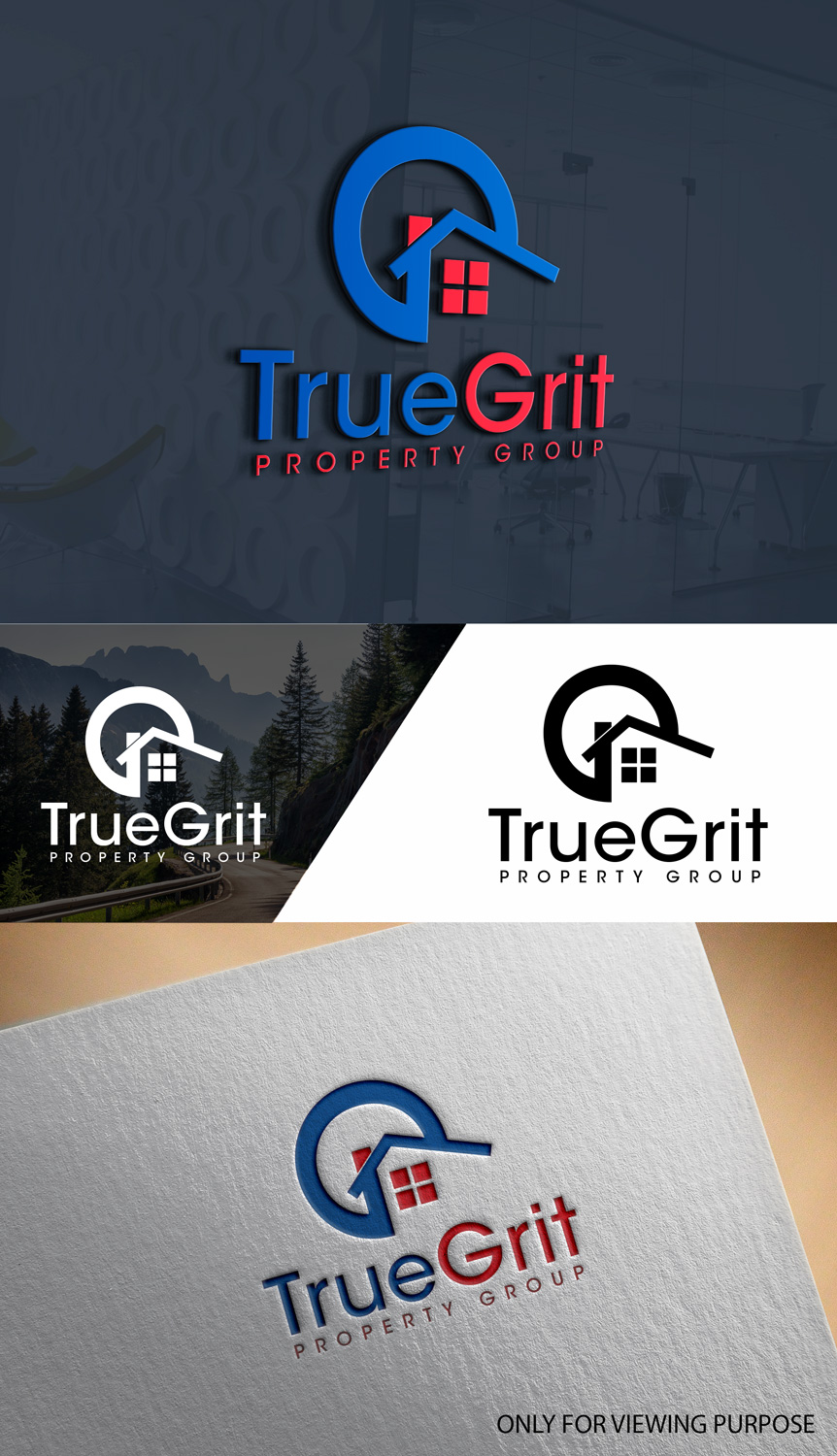 Professional, Masculine, Real Estate Logo Design for True Grit Property