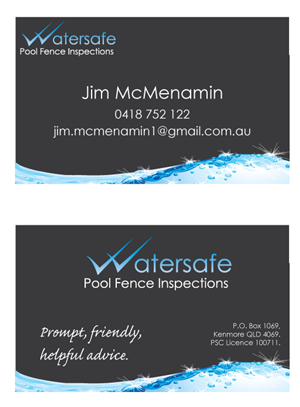 Swimming pool fence inspector business card design | Business Card Design by TedAtkinson