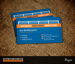 Swimming pool fence inspector business card design | Diseño de Tarjeta de Presentación por Nelsur