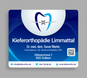 Mouse pad with company logo and address for dentists orthodontic office | Graphic Design by designhero