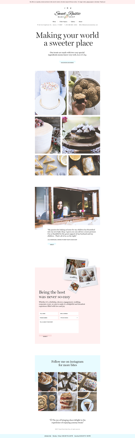 Design Wordpress par WYSIWYG pour Sweet Rustic Bake Shop | Design #17014674