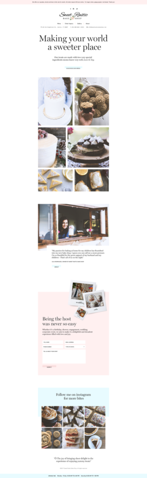 Wordpress Design by WYSIWYG for Sweet Rustic Bake Shop | Design: #17014674