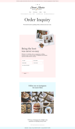Wordpress Design by WYSIWYG for Sweet Rustic Bake Shop | Design: #17014675