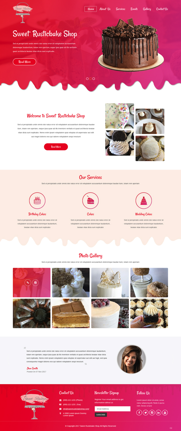 Wordpress Design by pb for Sweet Rustic Bake Shop | Design #16974225