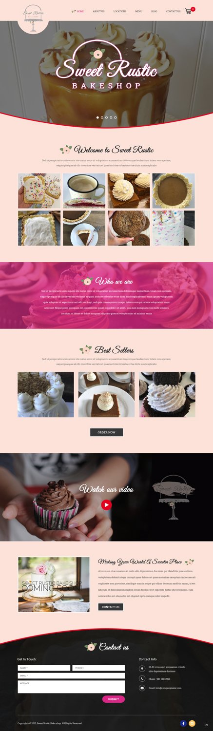 Wordpress Design by pb for Sweet Rustic Bake Shop | Design #16974229