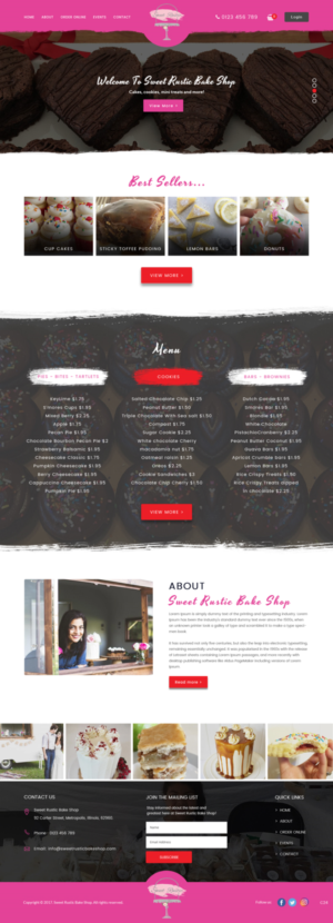 Wordpress Design by pb for Sweet Rustic Bake Shop | Design: #16974243