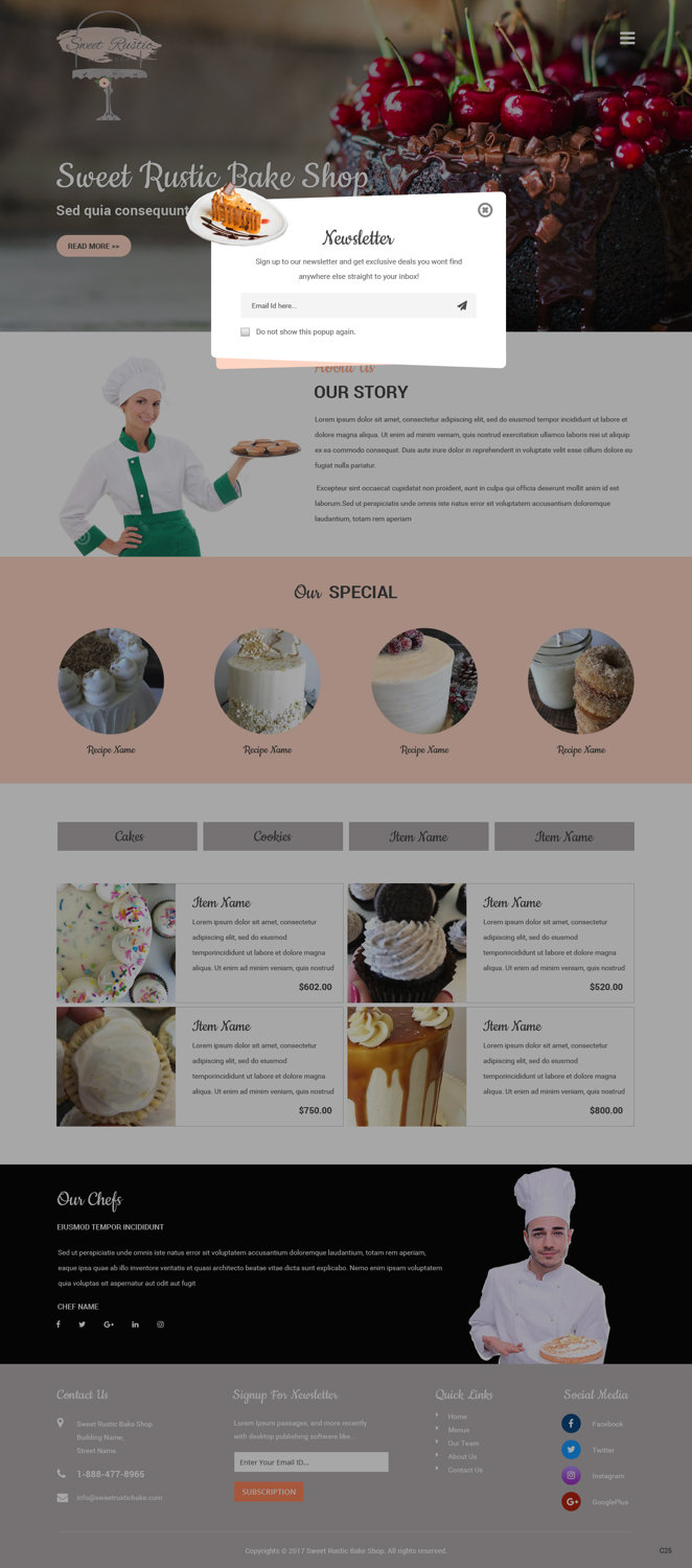 Wordpress Design by pb for Sweet Rustic Bake Shop | Design #16974245