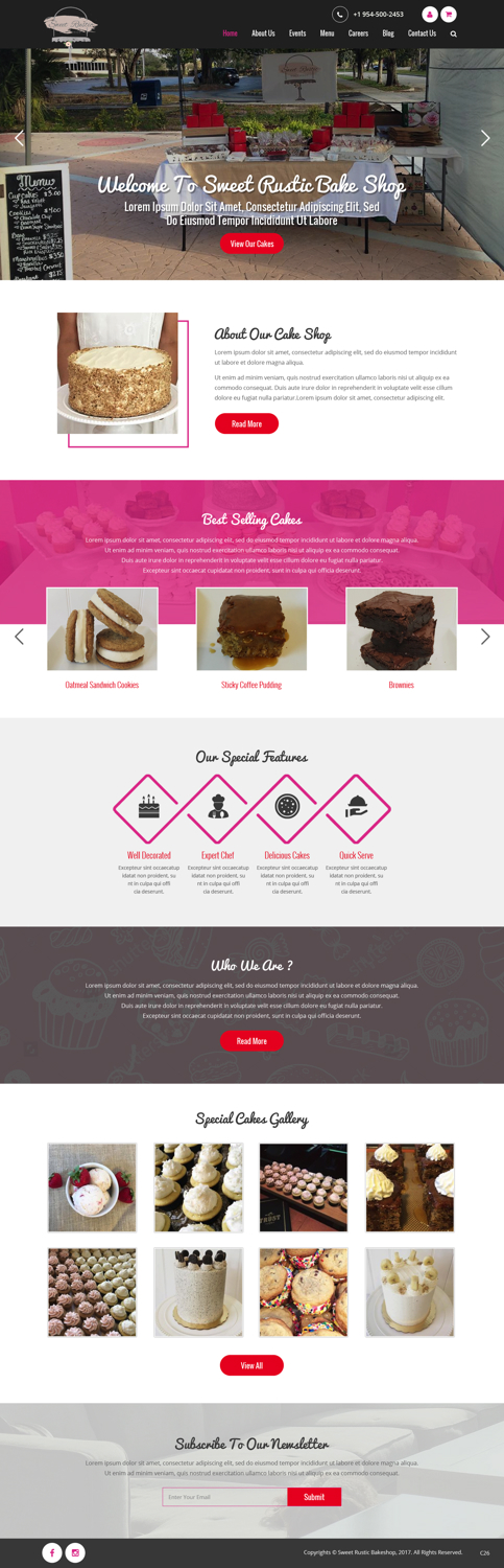 Wordpress Design by pb for Sweet Rustic Bake Shop | Design #16974258