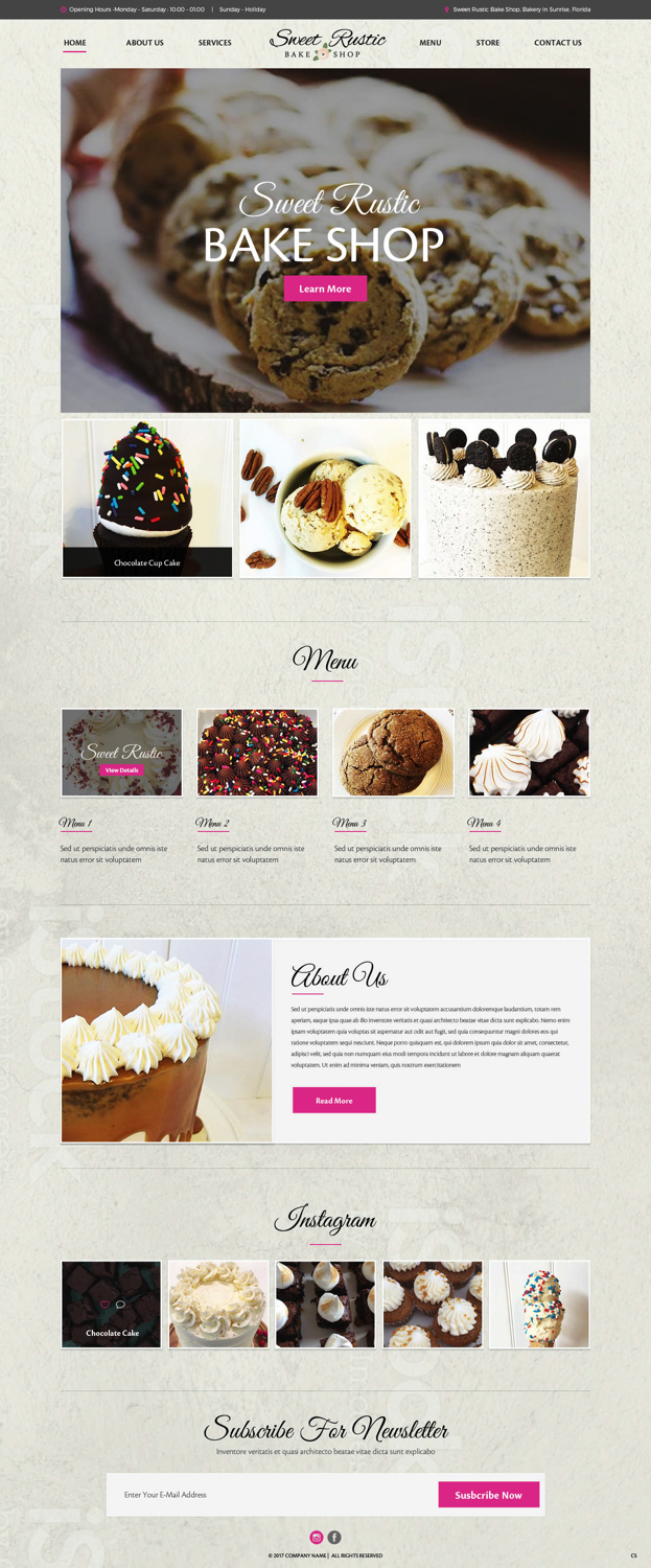 Wordpress Design by pb for Sweet Rustic Bake Shop | Design #16986471