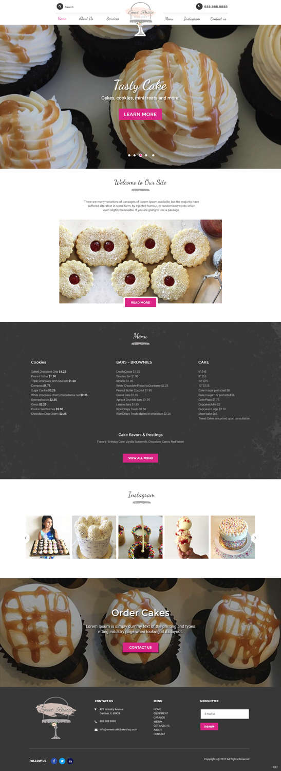Wordpress Design by pb for Sweet Rustic Bake Shop | Design #16986473