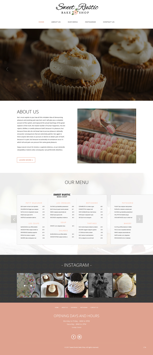 Wordpress Design by pb for Sweet Rustic Bake Shop | Design #16995540