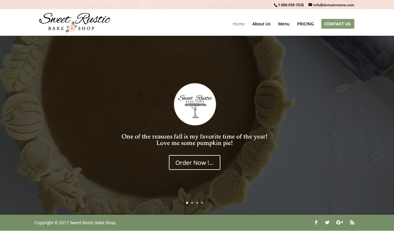 Wordpress Design by CharaFathimalil for Sweet Rustic Bake Shop | Design #16987541