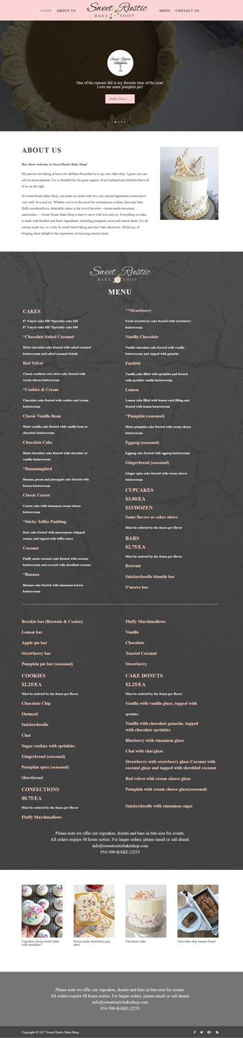 Wordpress Design by CharaFathimalil for Sweet Rustic Bake Shop | Design #16997311