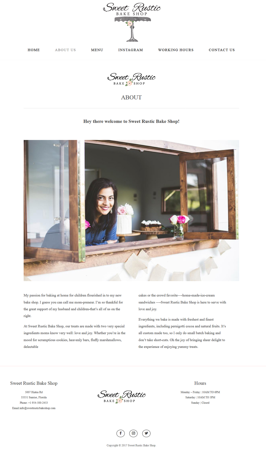 Wordpress Design by CharaFathimalil for Sweet Rustic Bake Shop | Design #17003070