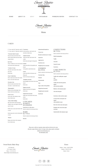 Wordpress Design by CharaFathimalil for Sweet Rustic Bake Shop | Design: #17003073