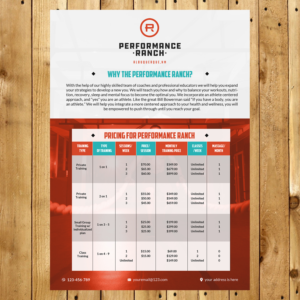 Diseño de Flyer por debdesign para Performance Ranch | Diseño: #16990147
