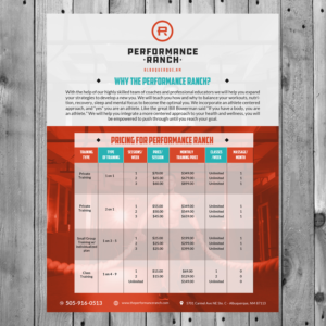 Diseño de Flyer por debdesign para Performance Ranch | Diseño: #16997503