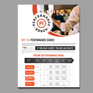 Diseño de Flyer por creative.bugs para Performance Ranch | Diseño: #17011152