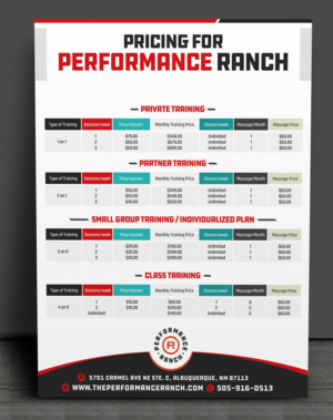 Diseño de Flyer por SD WEBCREATION para Performance Ranch | Diseño #17009018