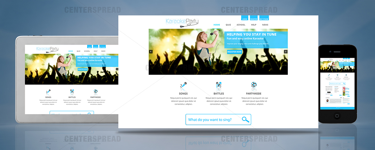 Web Design by CENTERSPREAD for Karaokeparty Online Gaming AB | Design #2729089