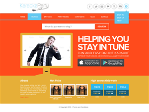 Web Design by AVROM for Karaokeparty Online Gaming AB | Design: #2865860