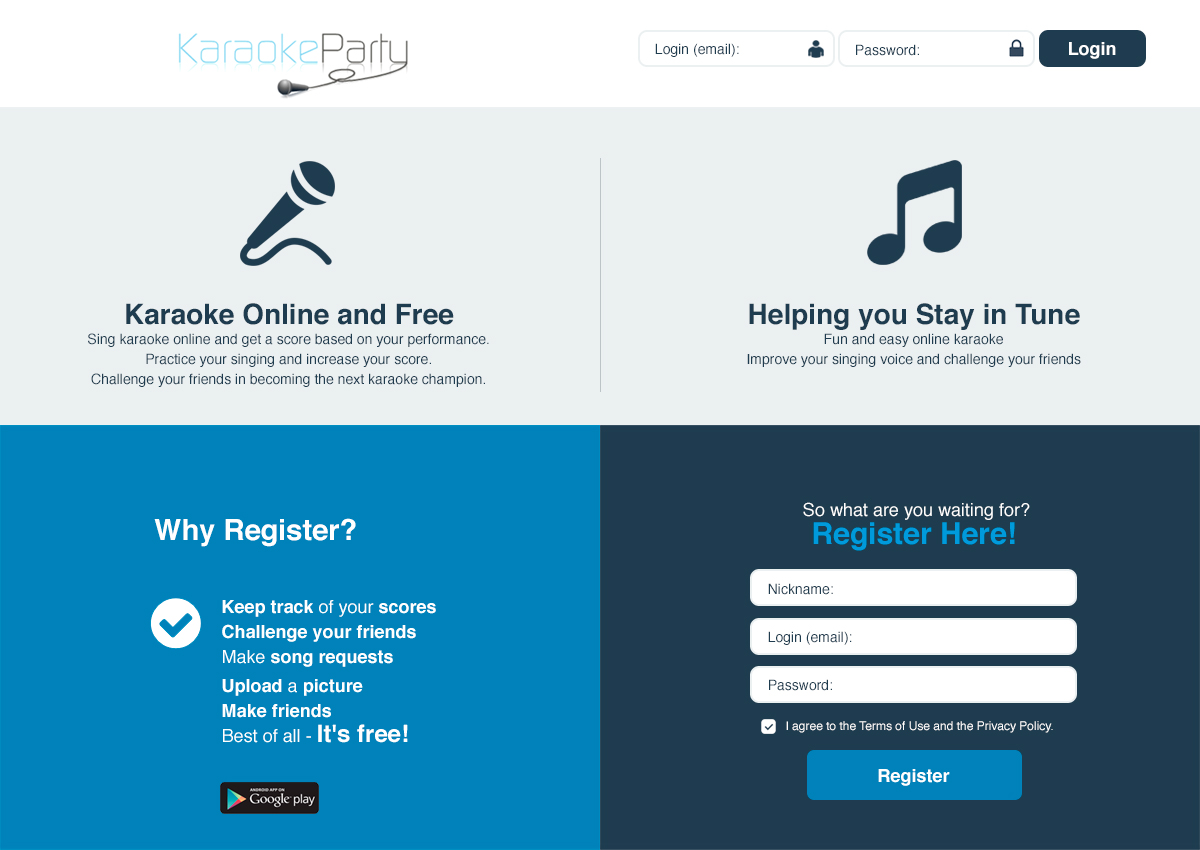 Web Design by  Jorch for Karaokeparty Online Gaming AB | Design #3010578