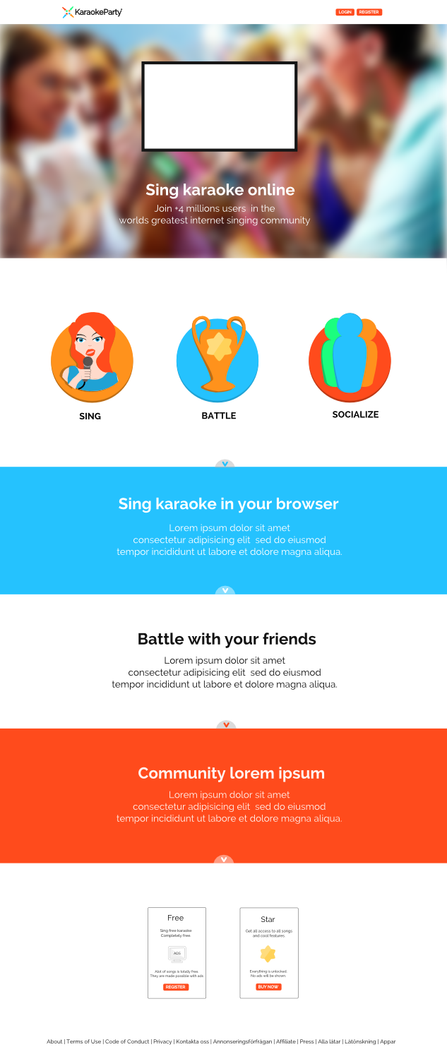 Web Design by Carl-O for Karaokeparty Online Gaming AB | Design #2740367