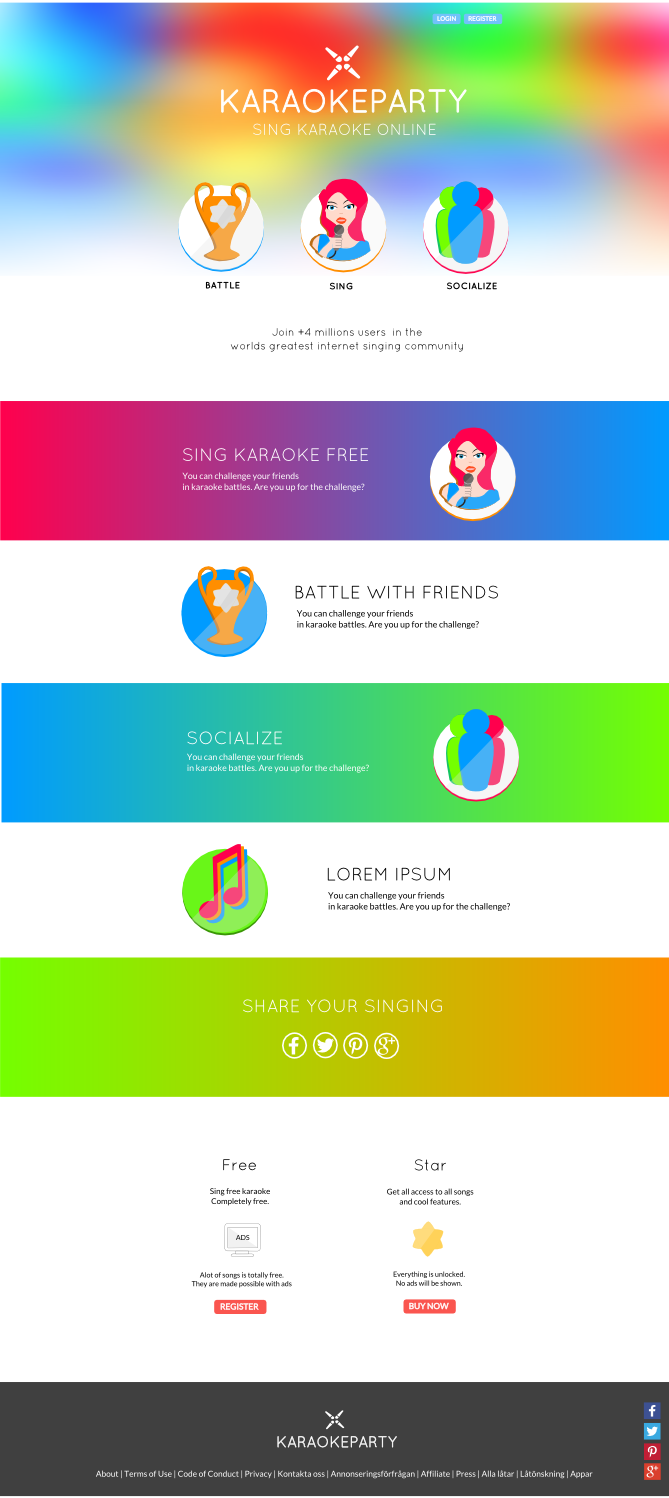 Web Design by Carl-O for Karaokeparty Online Gaming AB | Design #2809805