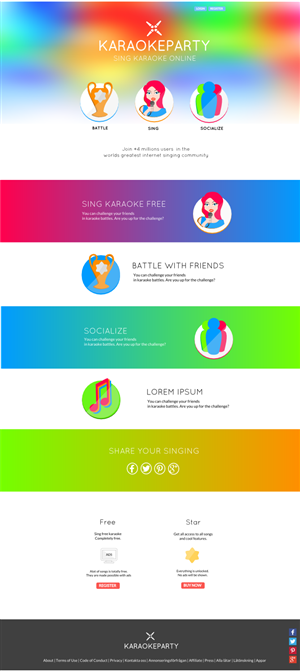 Web Design by Carl-O for Karaokeparty Online Gaming AB | Design: #2809805