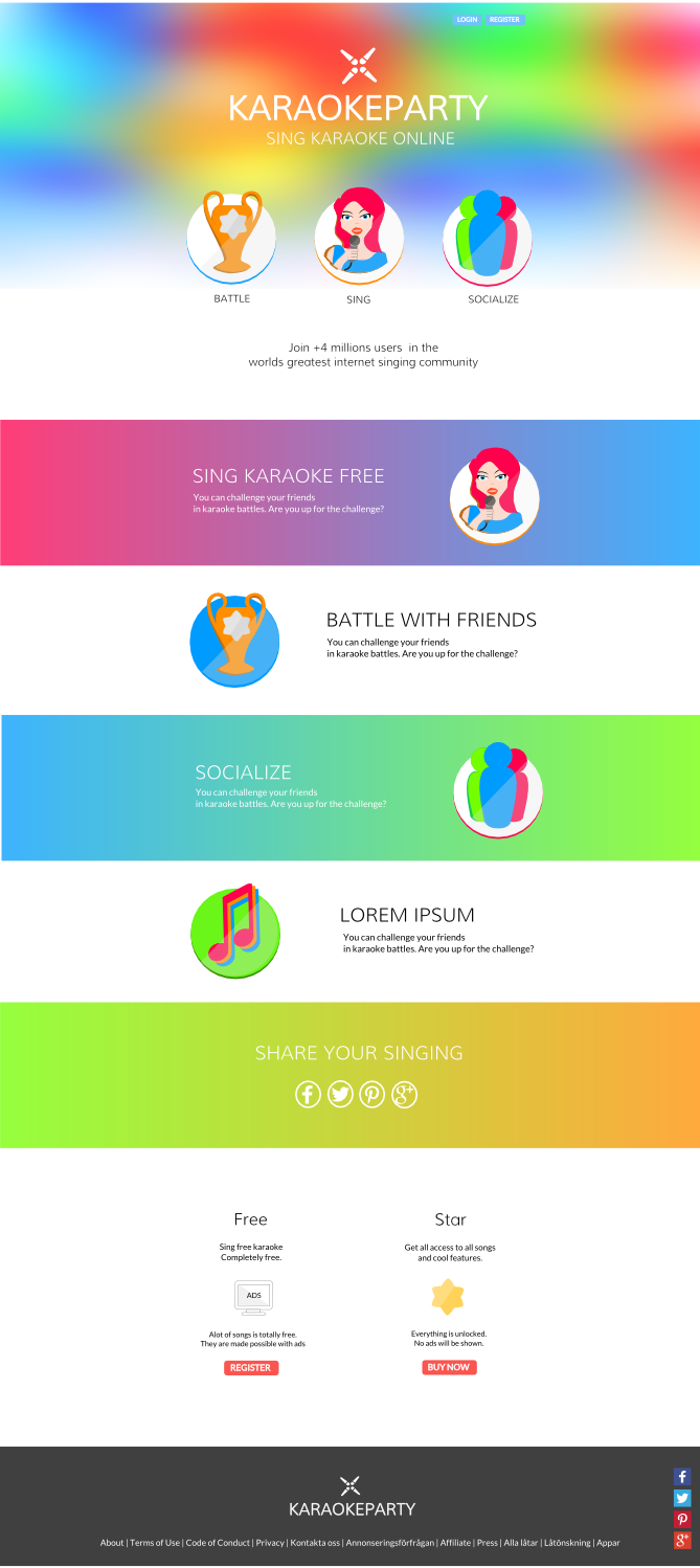 Web Design by Carl-O for Karaokeparty Online Gaming AB | Design #2809896