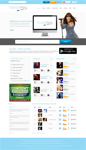 Web Design by pb for Karaokeparty Online Gaming AB | Design: #2699771