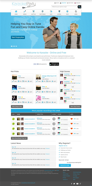 Web Design by pb for Karaokeparty Online Gaming AB | Design: #2699777