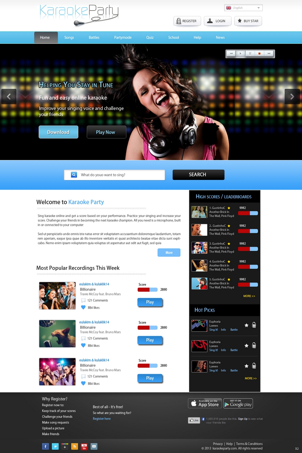 Web-Design von pb für Karaokeparty Online Gaming AB | Design #2699782