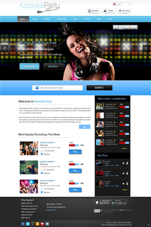 Web Design by pb for Karaokeparty Online Gaming AB | Design: #2699782
