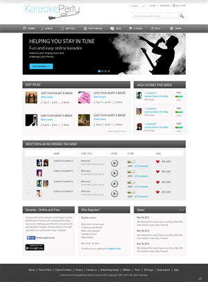 Web Design by pb for Karaokeparty Online Gaming AB | Design: #2699788