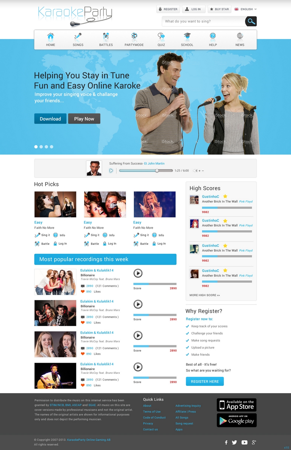 Web Design by pb for Karaokeparty Online Gaming AB | Design #2730201