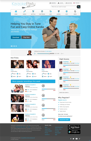 Web Design by pb for Karaokeparty Online Gaming AB | Design: #2730201