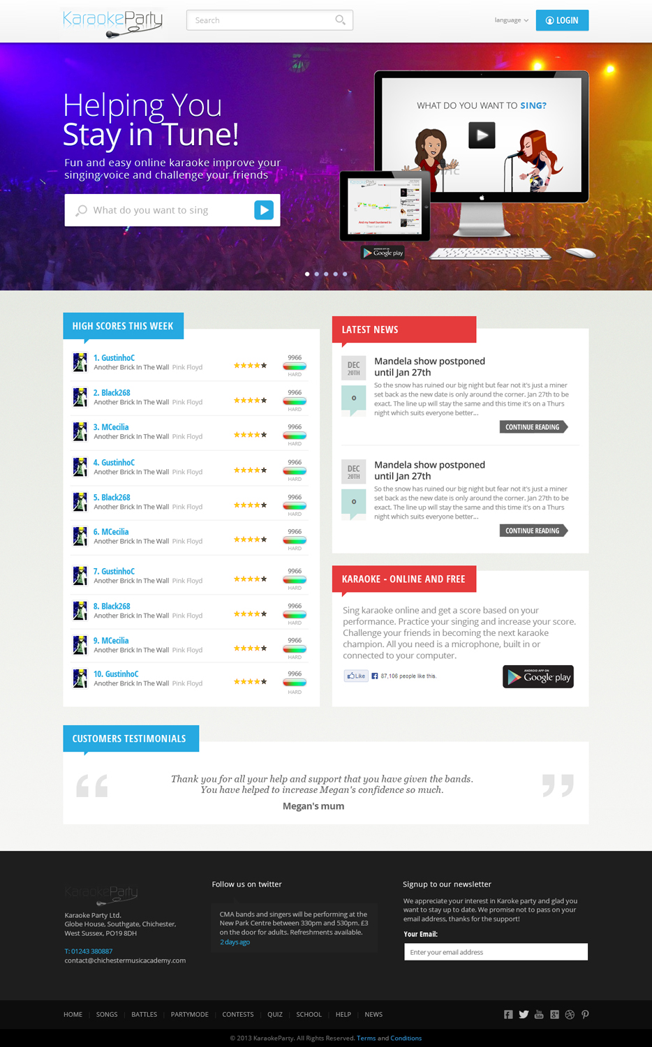Web Design by the-lion-king for Karaokeparty Online Gaming AB | Design #2739459