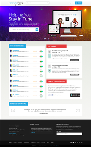 Web Design by the-lion-king for Karaokeparty Online Gaming AB | Design: #2739459
