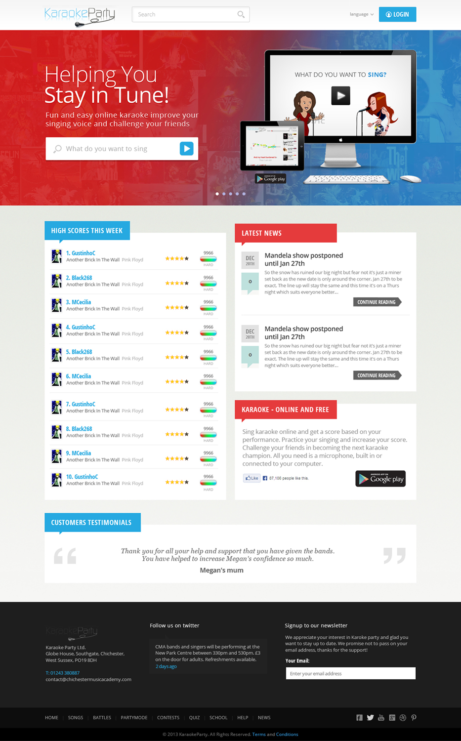 Web Design by the-lion-king for Karaokeparty Online Gaming AB | Design #2739465