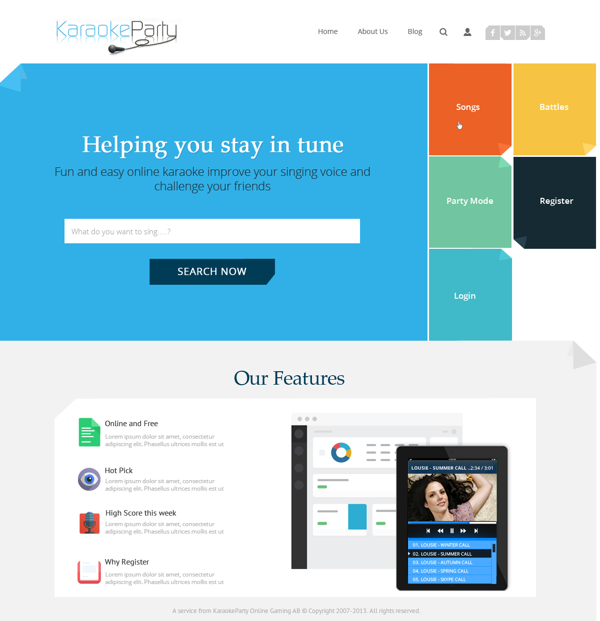 Web Design by OM for Karaokeparty Online Gaming AB | Design #2739601