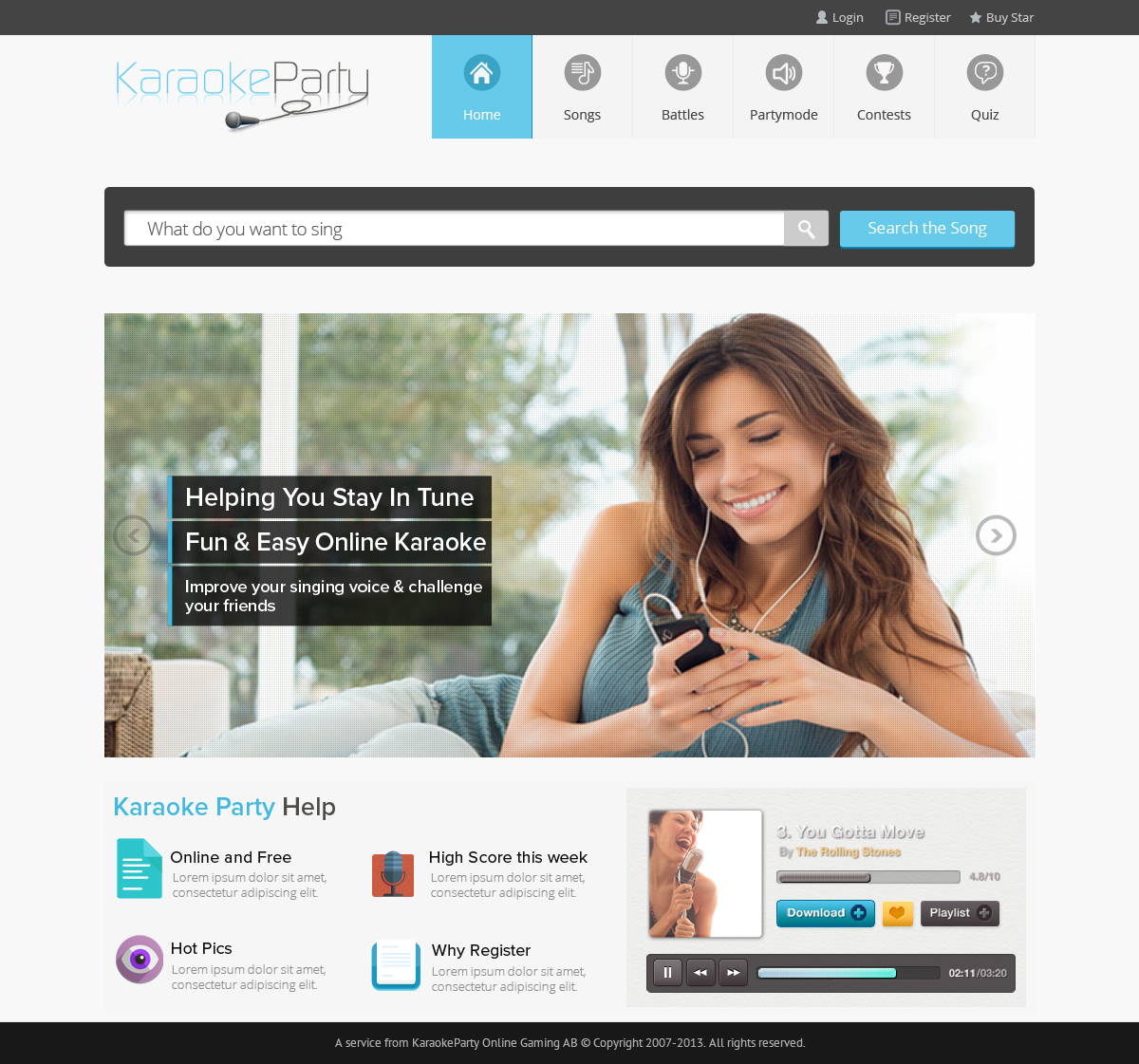 Web Design by OM for Karaokeparty Online Gaming AB | Design #2739681