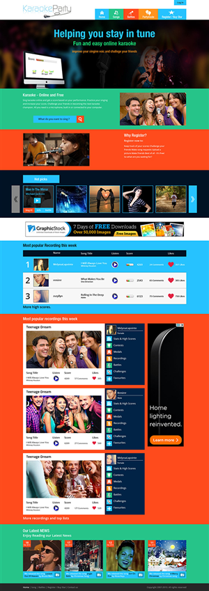Web Design by Creative Usha for Karaokeparty Online Gaming AB | Design: #2837664