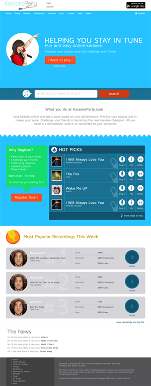 Diseño Web por Ardianet para Karaokeparty Online Gaming AB | Diseño #2995488